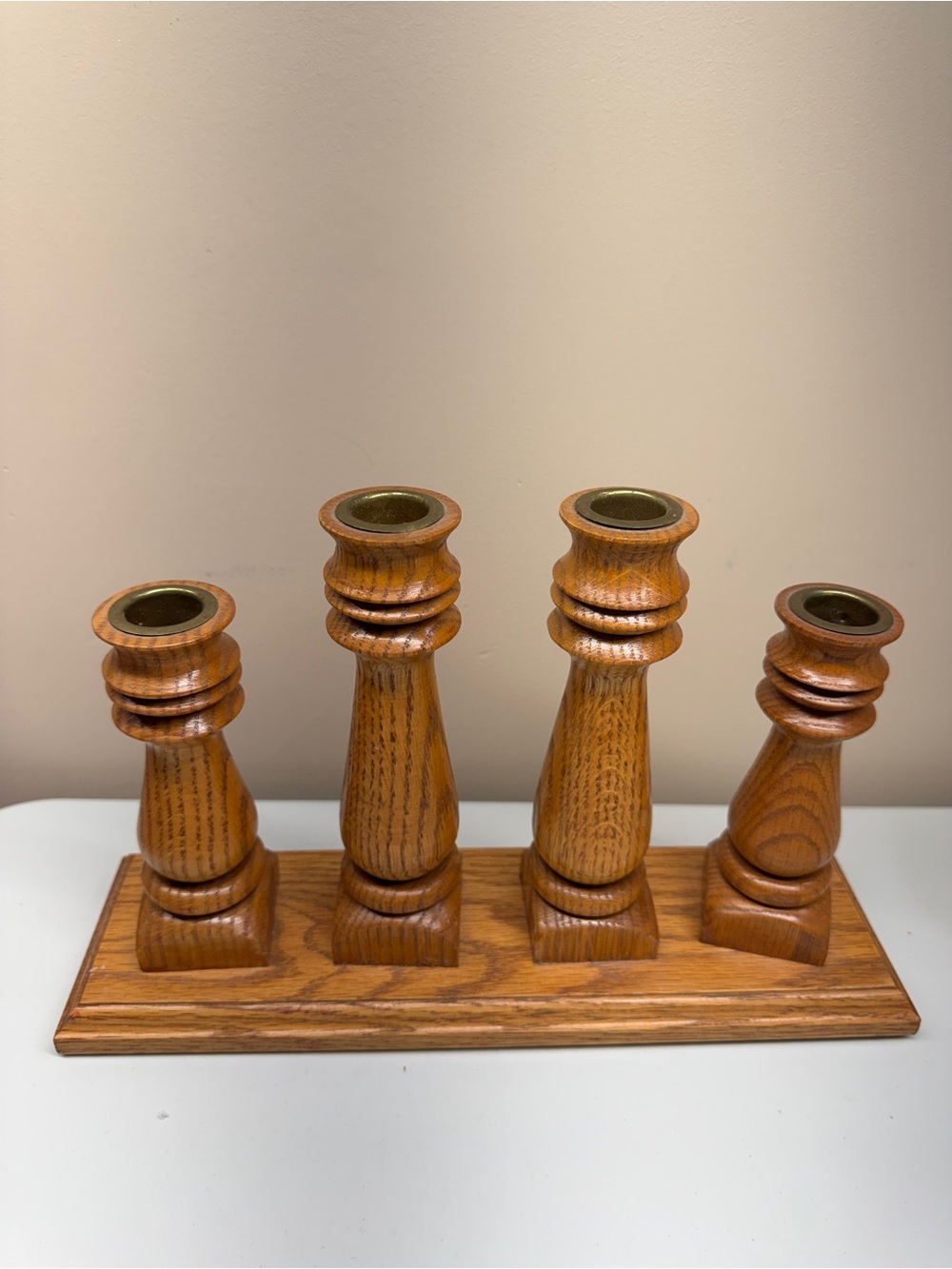 Helms craft Wooden 4-Arm Taper Candle Holder